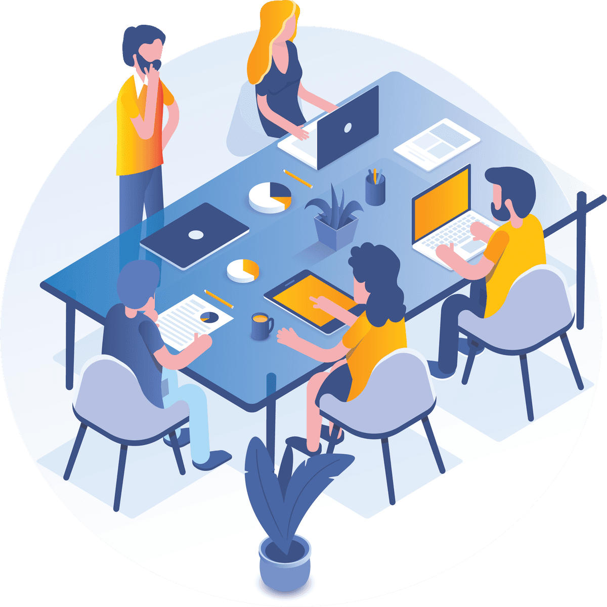 The Carbon founding team working together at their first office